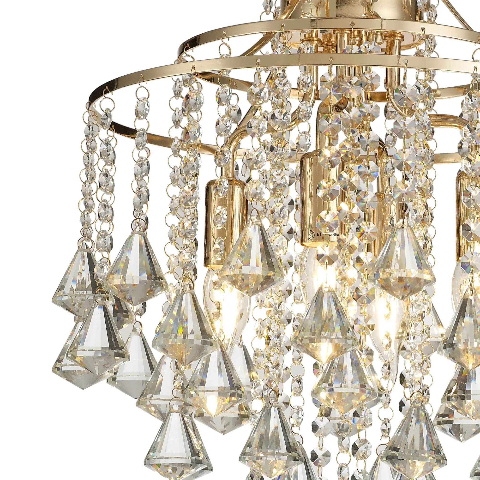 Inina Crystal Ceiling 4 Light French Gold IL32770  Diyas Inina French Gold